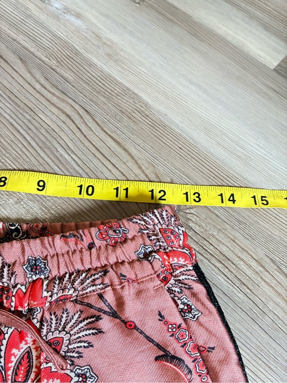 The Peaks Oriental print Pants Pull on Side stripe Drawstring Women’s XS Modern - Picture 5 of 14